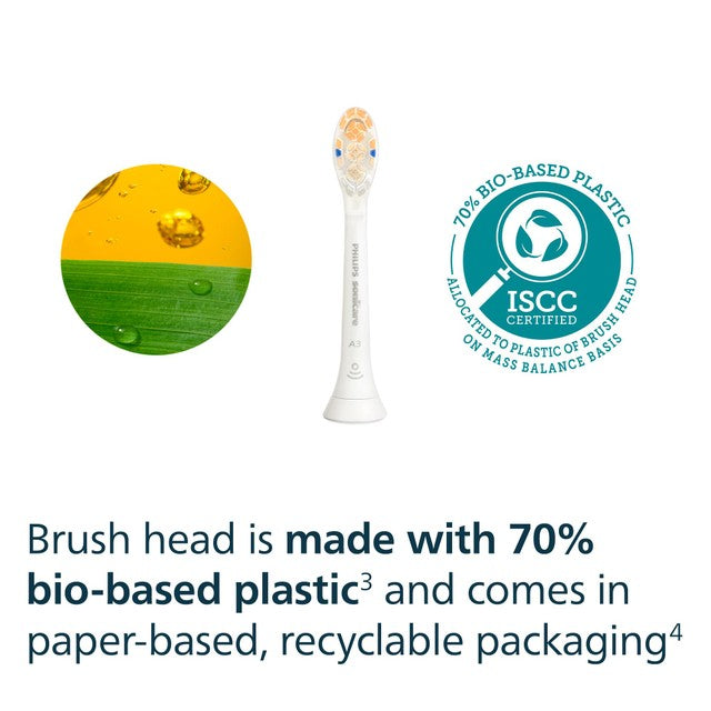 Philips toothbrush replacement head white 3 pack, imported from the UK