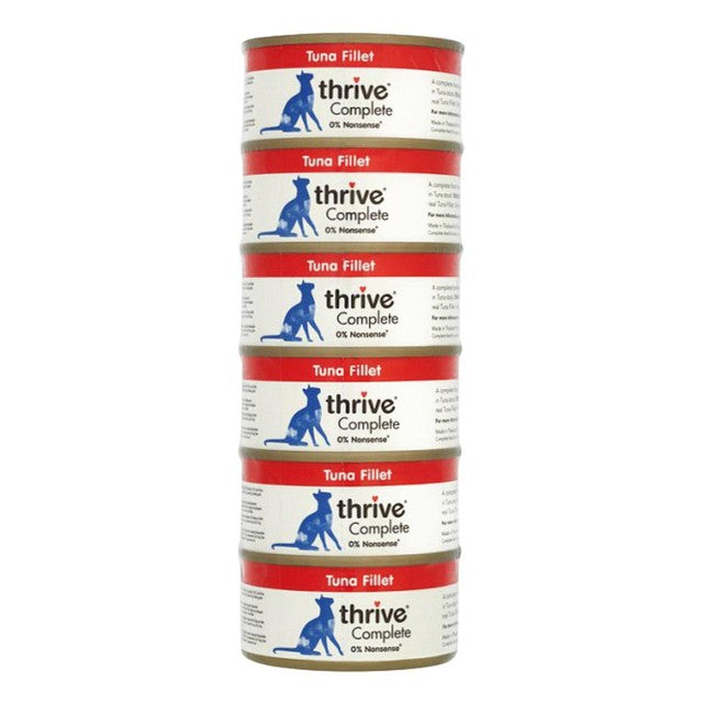 Thrive cat food Tuna Fillet 6 x 75g (British brand)