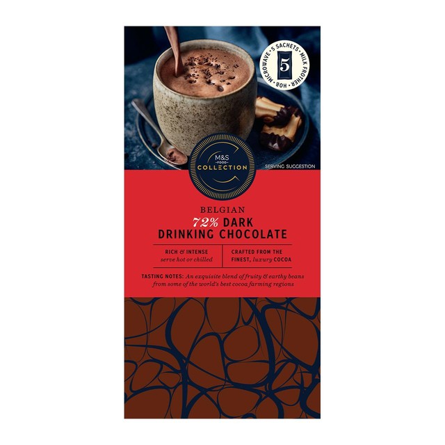 M&S Belgian dark drinking chocolate 175g, imported from the UK