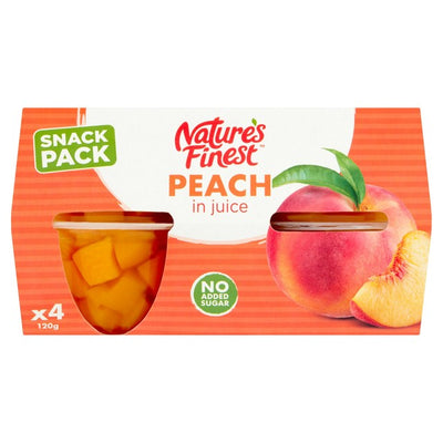 M&S Nature's Finest Peach in Juice Fruit Pots 4 x 120g- Buy online at McGrocer