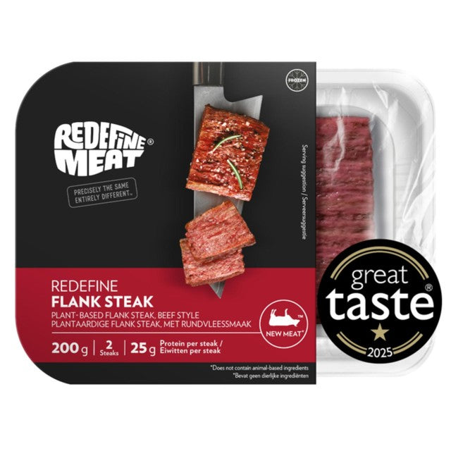 REDEFINE MEAT plant-based flank steak 2 x 100g, imported from the UK
