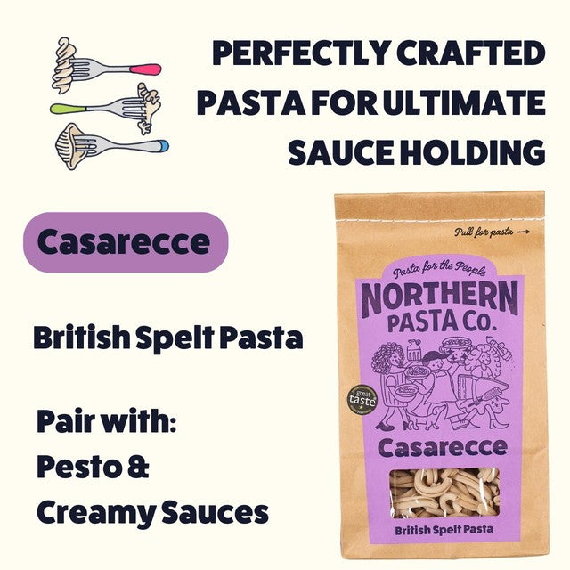 Northern Pasta Casarecce spelt pasta 450g, imported from the UK