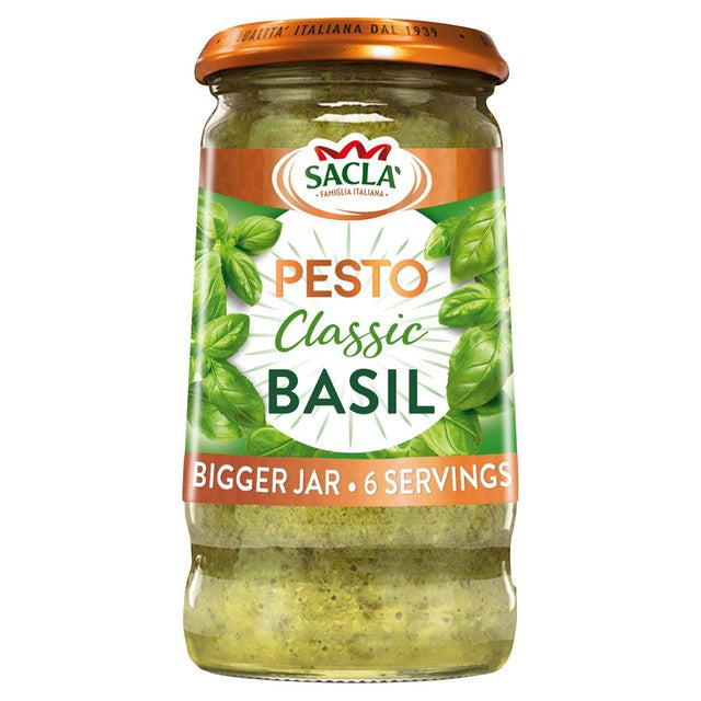 Sacla classic basil pesto, imported from the UK