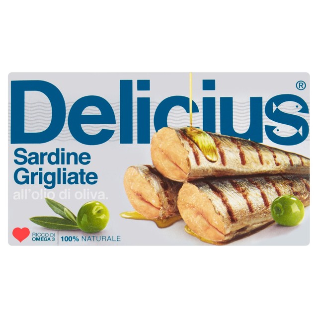 Delicius grilled sardines in olive oil 90g - British product