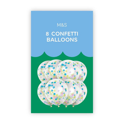 M&S M&S Rainbow Confetti Balloons Party Set 8 Pack- Buy online at McGrocer