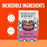 Merchant Gourmet couscous with paprika and spinach 300g, imported from the UK