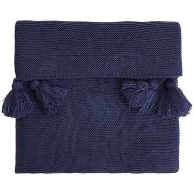 M&S M&S Knitted Tassel Throw Navy- Buy online at McGrocer