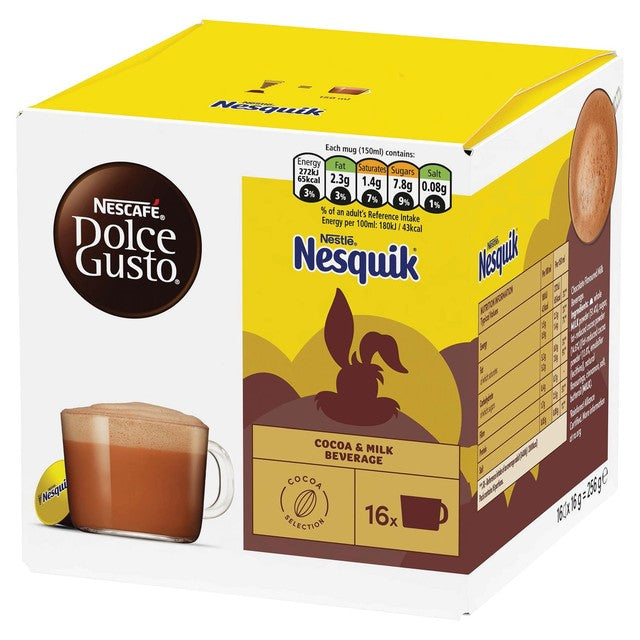 Nescafe Dolce Gusto Nesquik chocolate capsules 16 pack, imported from the UK