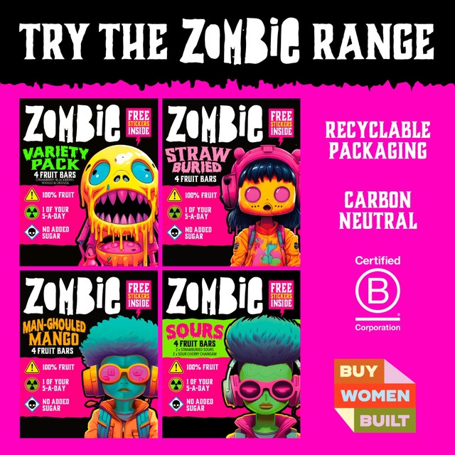 Zombie Snacks Fruit Bars Variety Multipack 100g (British brand)