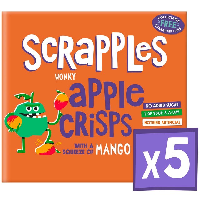 Scrapples kids apple and mango crisps 5x12g multi-pack (British brand)