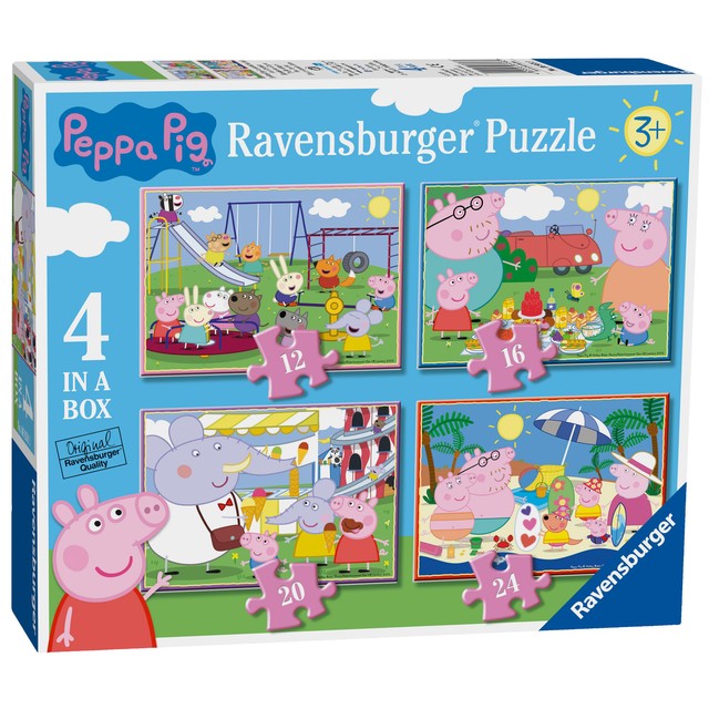Peppa Pig 4 in a Box jigsaw puzzle set, imported from the UK