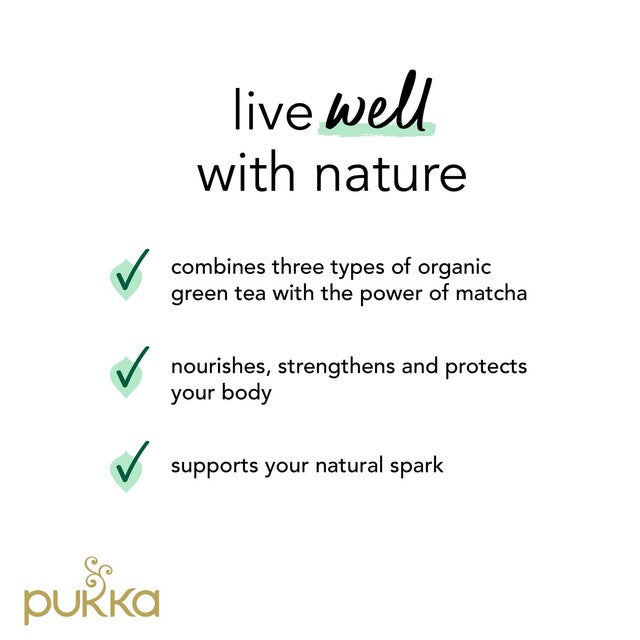 Pukka Supreme Matcha Green Herbal Tea Bags x20, imported from the UK