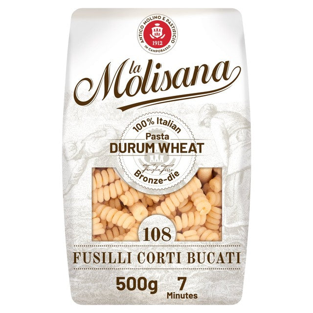 La Molisana Fusilli Corti Bucati pasta 500g, UK version