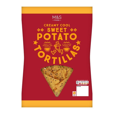 رقائق تورتيلا M&S بنكهة البطاطا الحلوة المنعشة 150 جرام