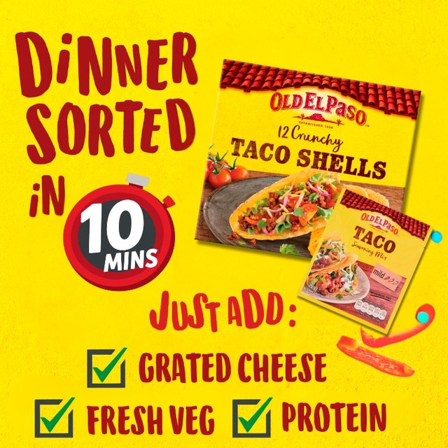Old El Paso Garlic & Paprika Taco Seasoning Mix 25g, imported from the UK