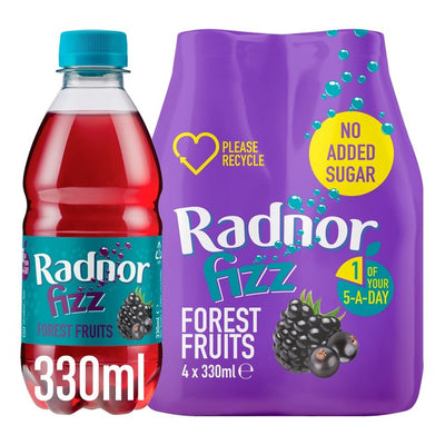 M&S Radnor Fizz Forest Fruits Flavoured Sparkling Soft Drink 4 x 330ml- Buy online at McGrocer