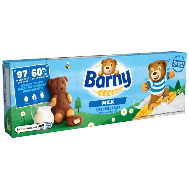 Barny Milk Sponge Bears cake bars 5x25g - British product