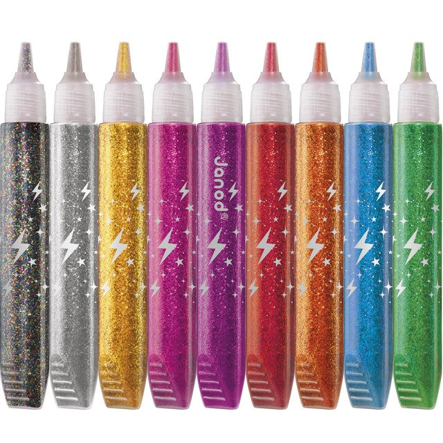 Janod glitter glue set 9 tubes - British product