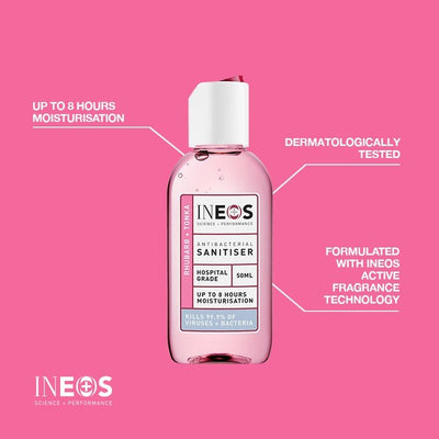Gel désinfectant pour les mains anti-viral et anti-bactérien INEOS Rhubarbe et Tonka 50ml