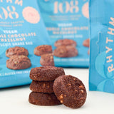 Rhythm 108 vegan double chocolate hazelnut biscuit share bag 135g, imported from the UK