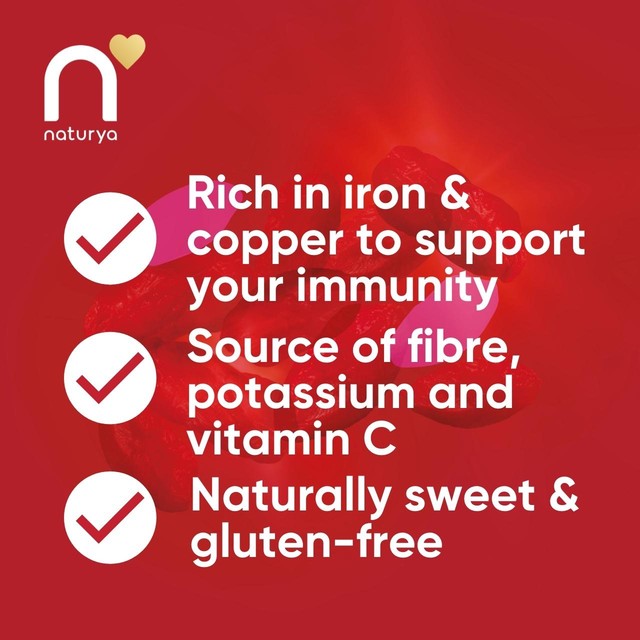 Naturya Organic Sundried Goji Berries 200g, imported from the UK