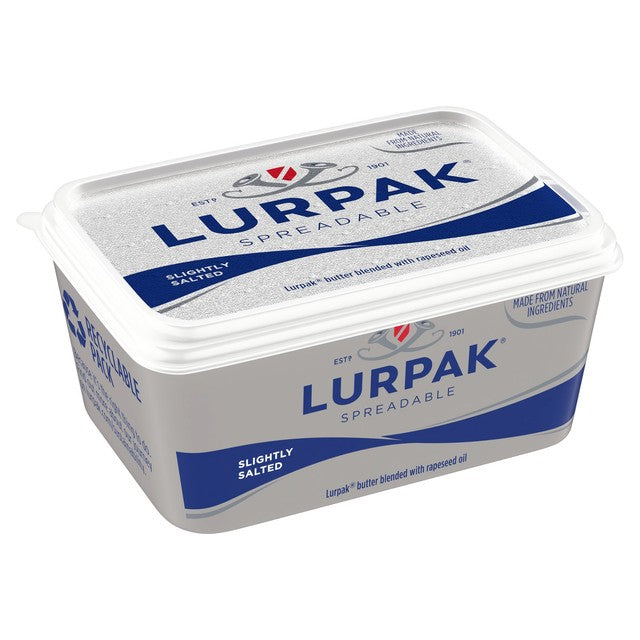 Lurpak spreadable butter slightly salted, imported from the UK