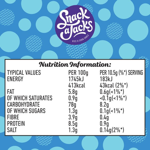 Snack a Jacks Salt & Vinegar Rice Cakes 117g (British brand)