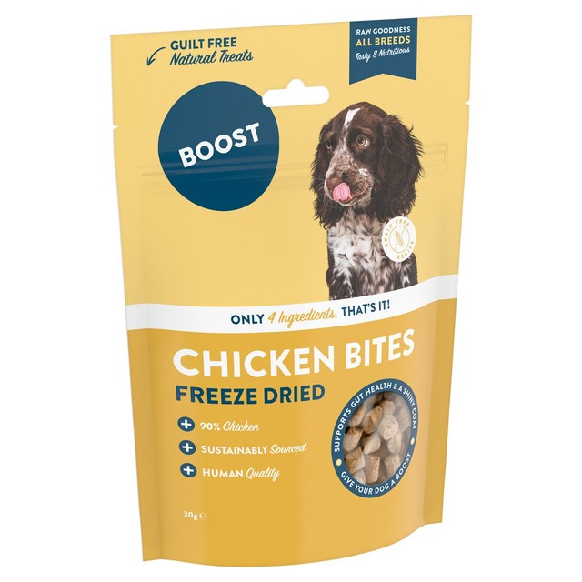Boost Pet chicken and superfoods freeze dried dog treats, imported from the UK