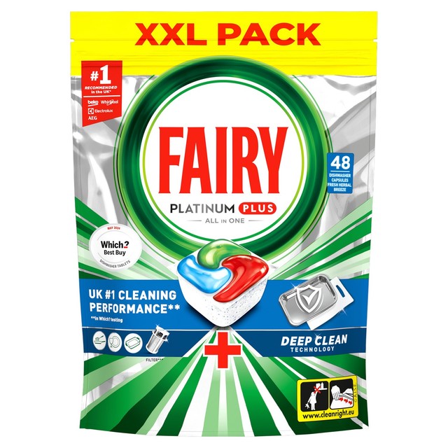 Fairy Platinum Plus Deep Clean dishwasher tablets - British product