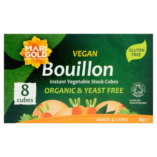 Marigold Health Foods organic yeast-free vegetable stock cubes 87g, imported from the UK