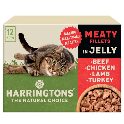 McGrocer Harringtons Multipack de nourriture humide pour chat adulte, viande en gelée, 12 x 85g - Acheter en ligne chez McGrocer