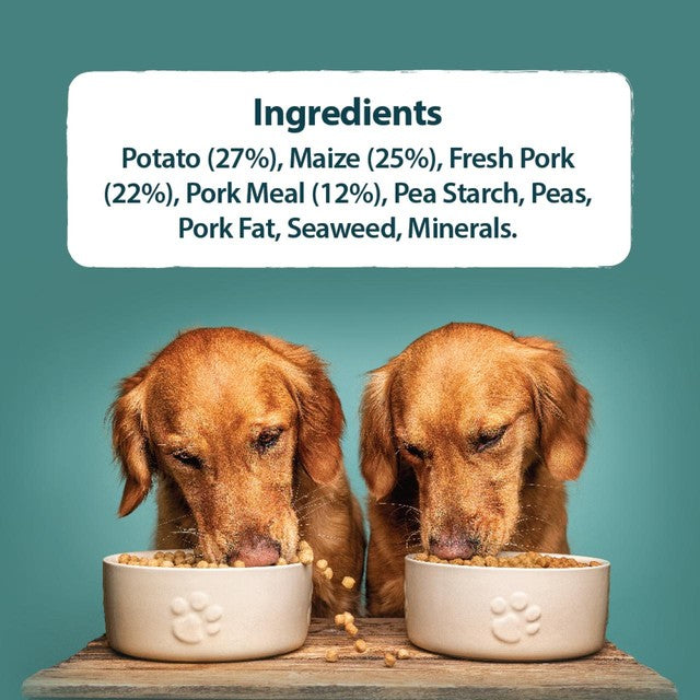 Burns sensitive adult pork and potato dry dog food 12kg - British product