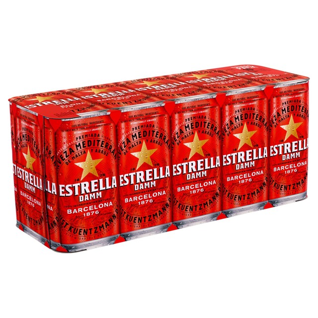 Estrella Damm Lager Beer 10 x 440ml cans - British product