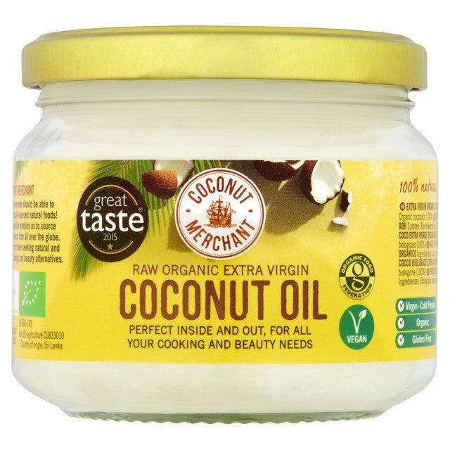 Coconut Merchant Raw Organic Extra Virgin Coconut Oil 300ml - British product