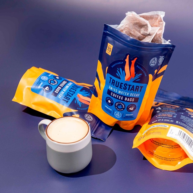 TrueStart Swiss Water Decaf Coffee Bags 200g (British brand)
