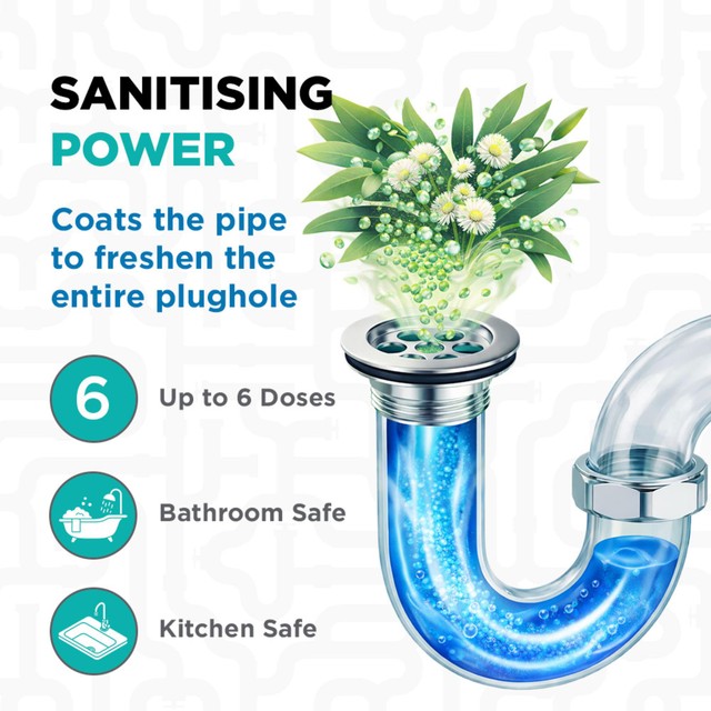 Buster plughole sanitiser foaming granules 300g - British product