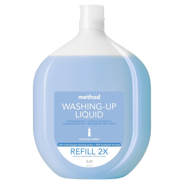 Method Coconut Water washing-up liquid refill 1L, imported from the UK