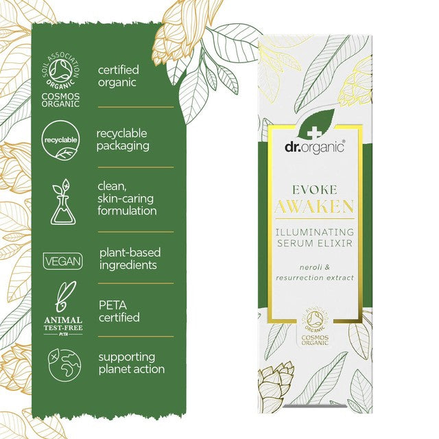 Dr Organic Evoke Awaken Illuminating Serum 30ml - British product