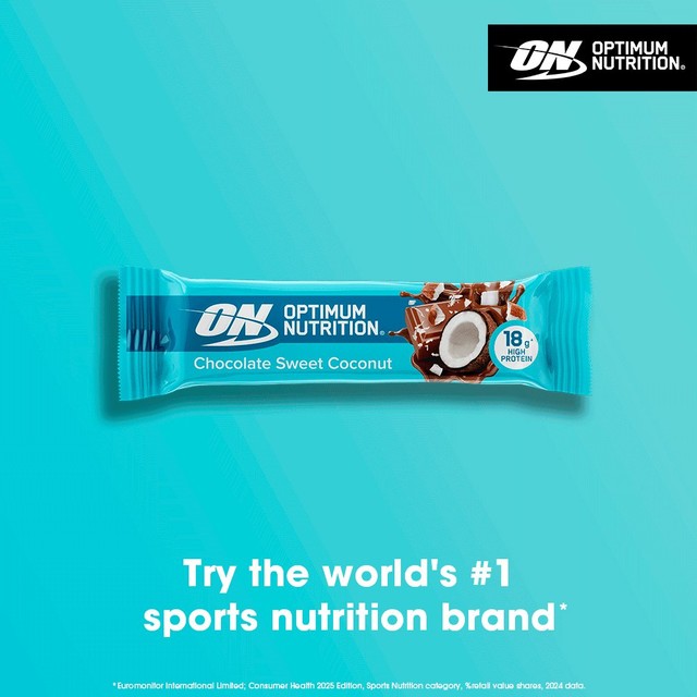 Optimum Nutrition chocolate sweet coconut protein bar 59g, imported from the UK