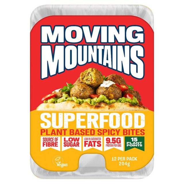 Moving Mountains Superfood Vegetable Spicy Bites 204g, imported from the UK