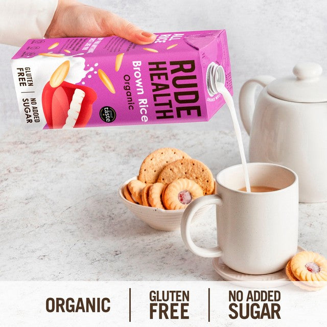 Rude Health organic brown rice drink 1L, imported from the UK