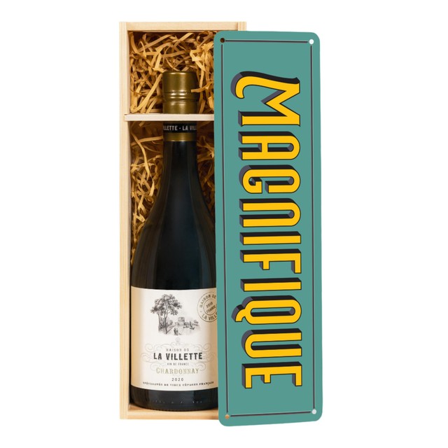 Vintage Marque La Villette Chardonnay & Magnifique white wine 75cl (British brand)