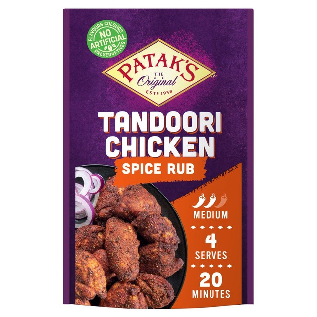 Pataks Tandoori Chicken Spice Rub, imported from the UK