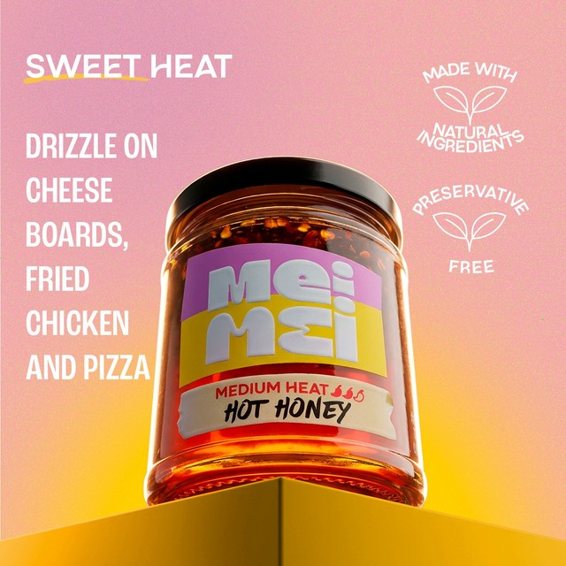 Mei Mei Hot Honey jar condiment, UK version