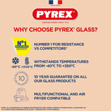 Pyrex glass casserole dish with lid 2.6L, imported from the UK