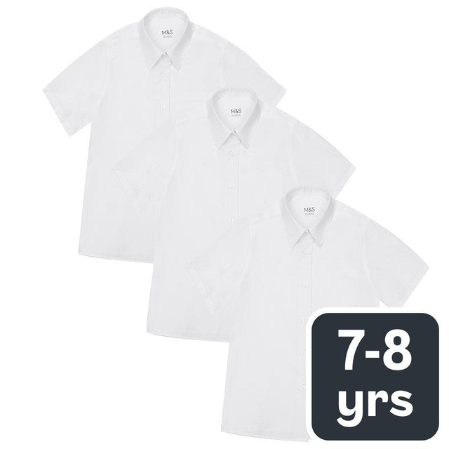 Marks & Spencer School Blouse White 7-8 Years, imported from the UK