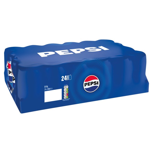 Pepsi Regular cola soft drink 24 x 330ml, imported from the UK