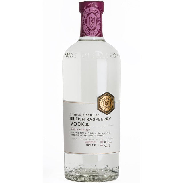 M&S raspberry flavoured vodka 700ml, imported from the UK