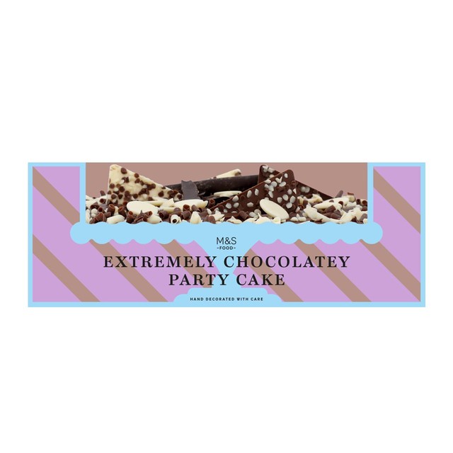 M&S Extremely Chocolatey Party Cake 1.5kg, imported from the UK