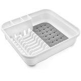 Addis Premium Soft Touch Dish Draining Rack in White and Grey - British product